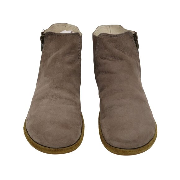 ANYA'S SHOP Women's Rosa Zipper Boots in Taupe Nubuck Size 40 Barefoot Booties - Picture 4 of 8
